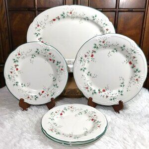 NWOT Pfaltzgraff Winterberry Set of 5 Platter and Plate Set